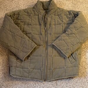 Thread & supply quilted jacket olive green medium